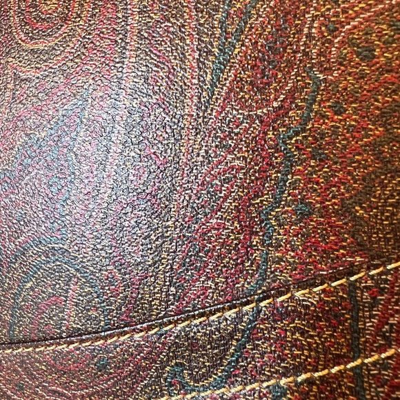 ETRO MILANO Bordeaux/Red Paisley HandBag with Adjustable Leather Strap - Picture 11 of 16